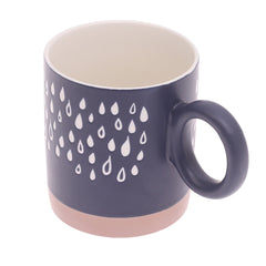 Black Ceramic Mug with White Raindrop Pattern
