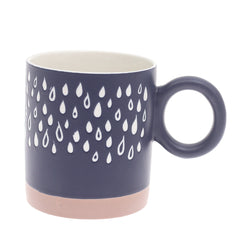 Black Ceramic Mug with White Raindrop Pattern