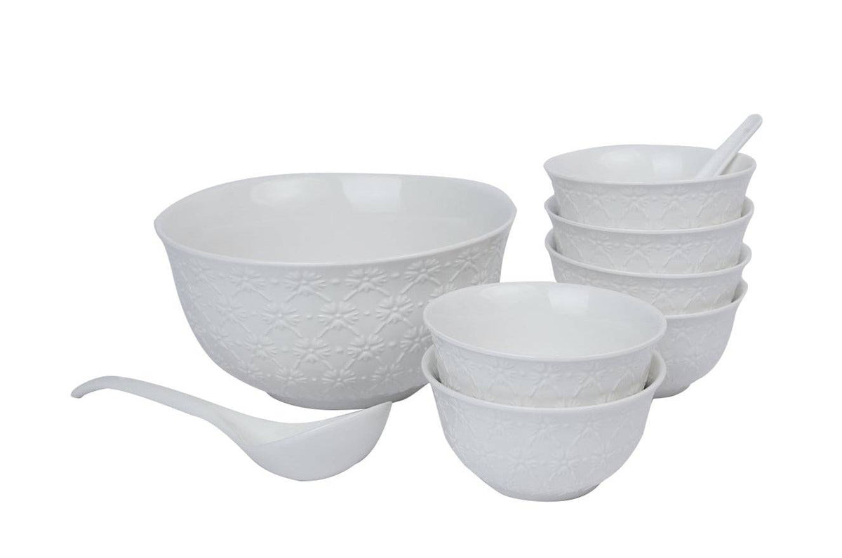 14pcs soup set White