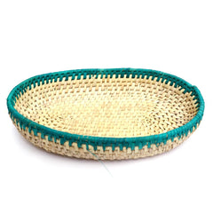 Green Stripe Oval Basket