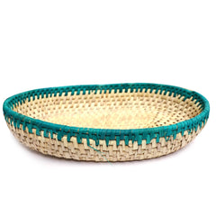 Green Stripe Oval Basket
